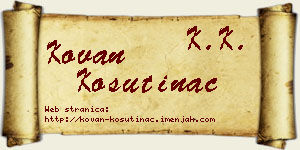 Kovan Košutinac vizit kartica